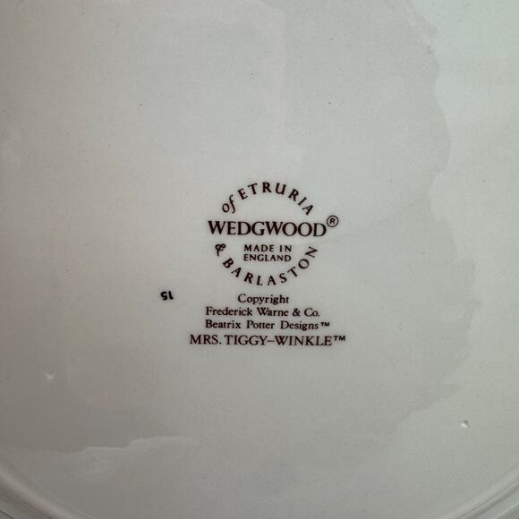 Wedgwood Mrs. Tiddy Winkle Dinner Plate and Peter Rabbit B&B Plate Bone China - Picture 9 of 12